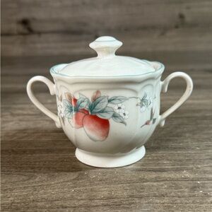 Vintage Epoch Apple Bird Pattern Sugar Bowl Discontinued (3.25”)